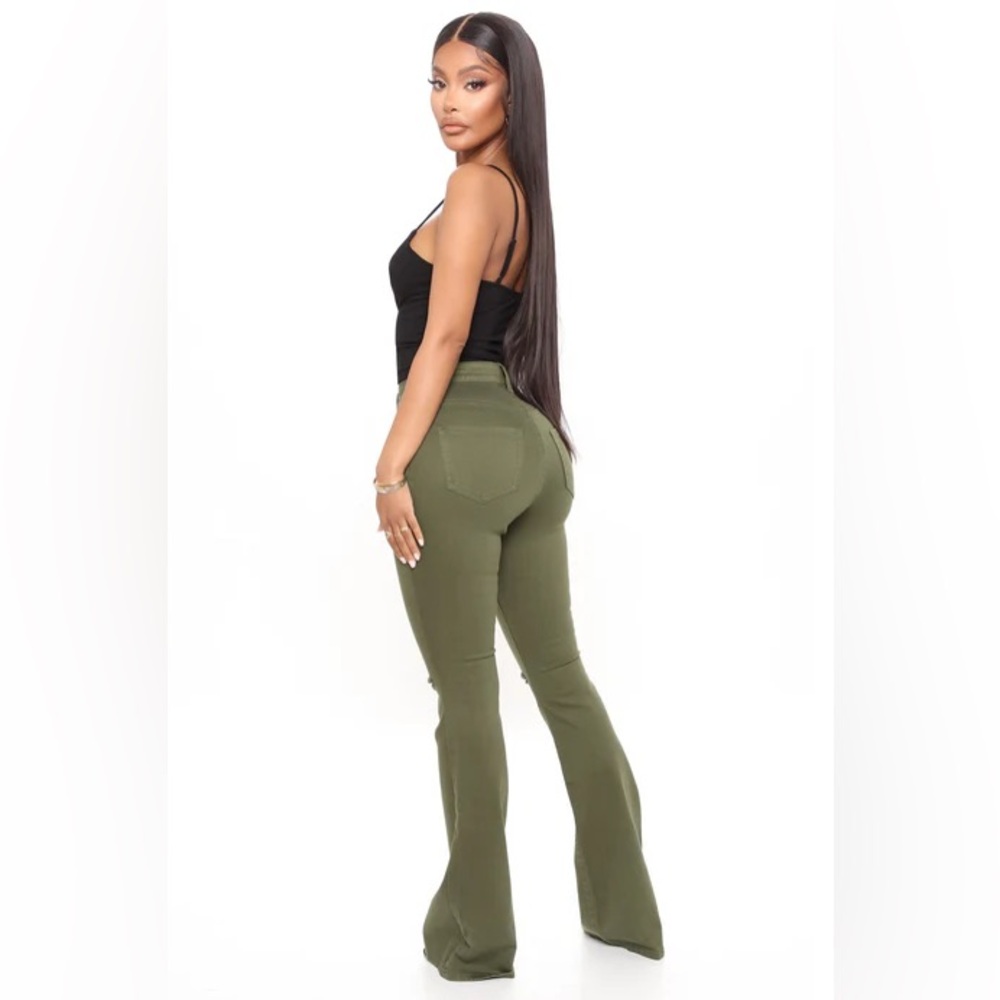 Olive Flare leggings